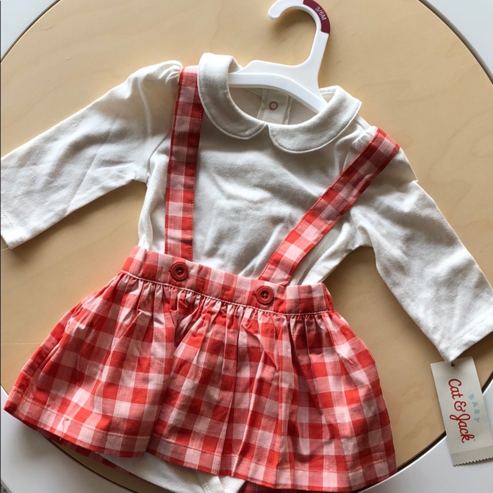 Baby cat & jack collar plaid fall winter jumpsuit